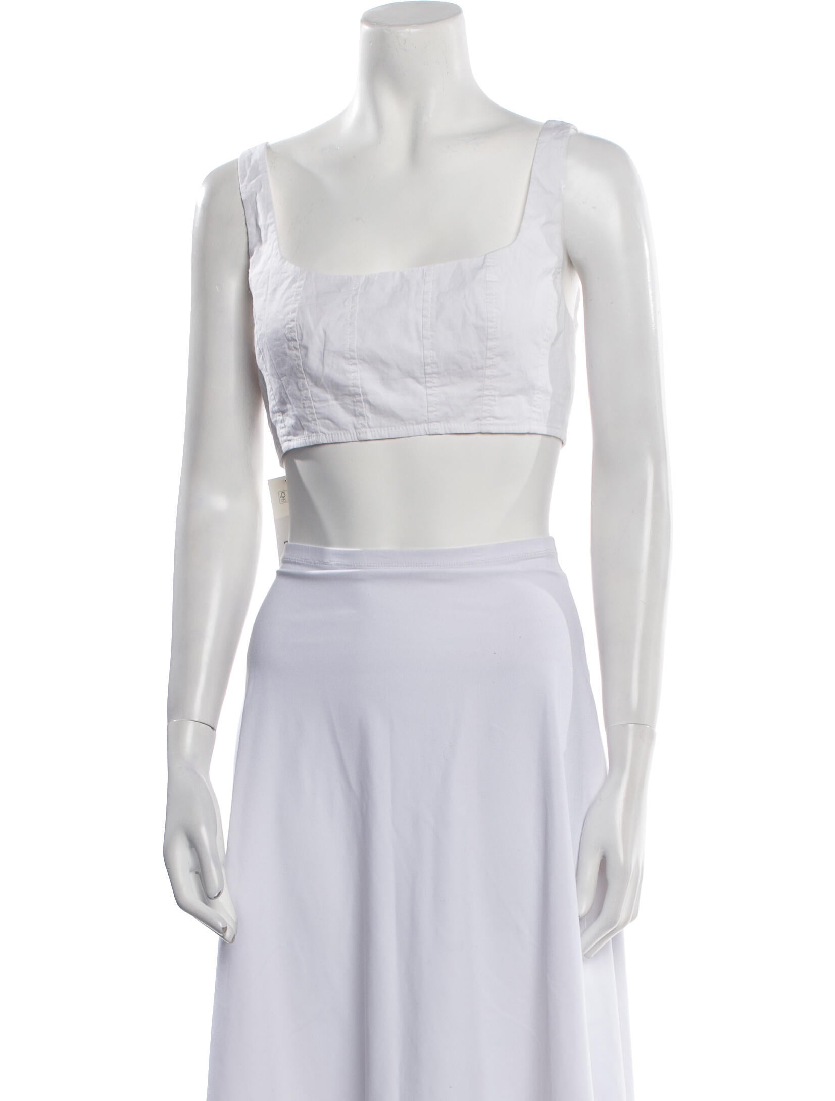 Staud Square Neckline Sleeveless Crop Top