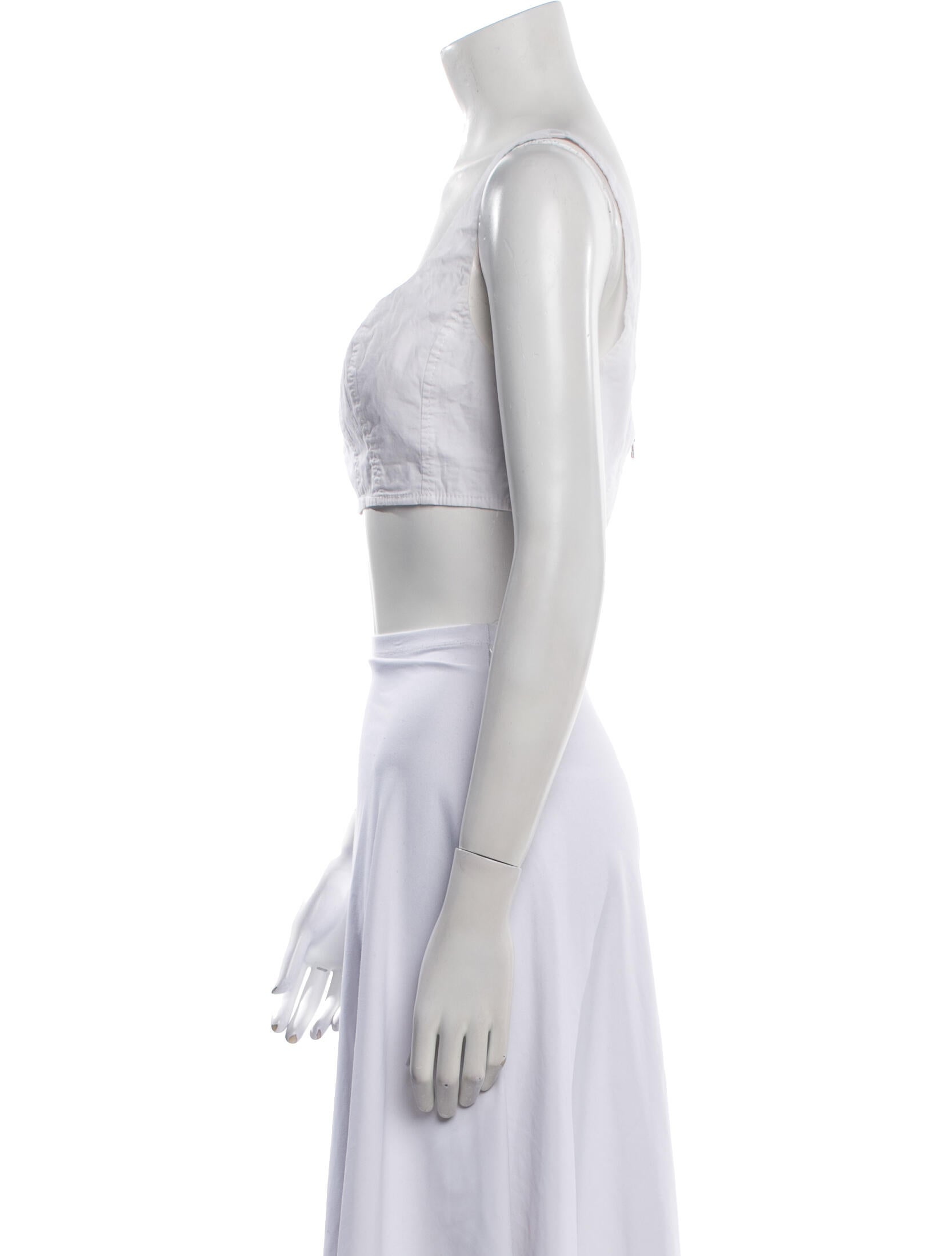 Staud Square Neckline Sleeveless Crop Top