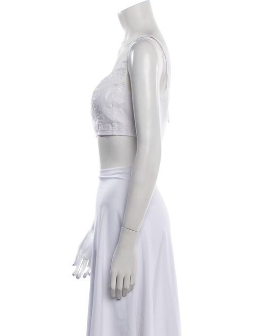 Staud Square Neckline Sleeveless Crop Top