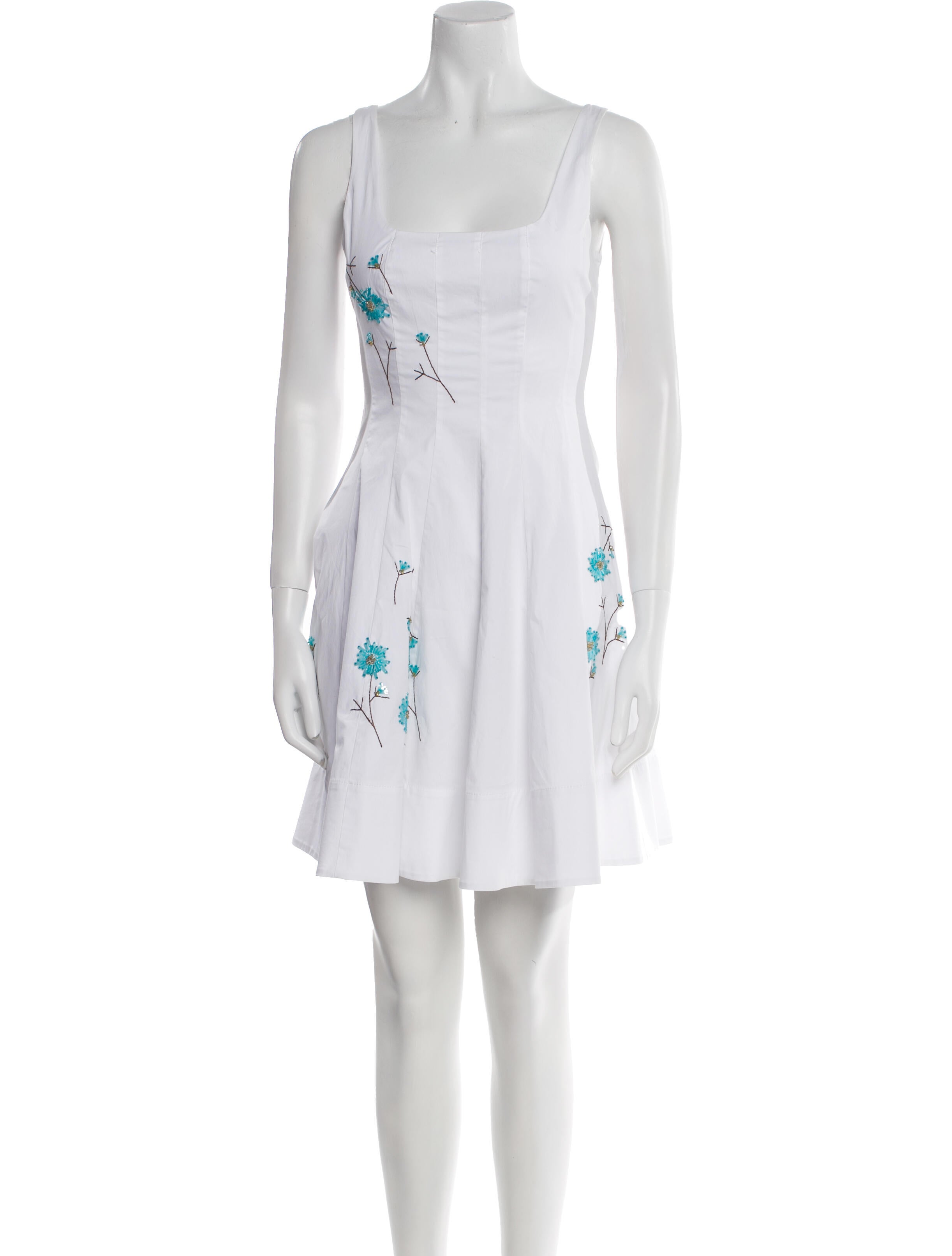 Staud Square Neckline Mini Dress