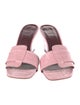 Staud Embossed Leather Slides