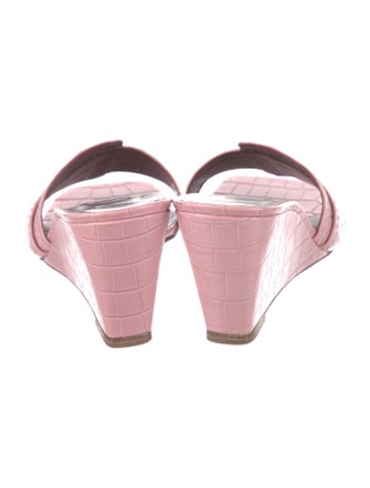 Staud Embossed Leather Slides