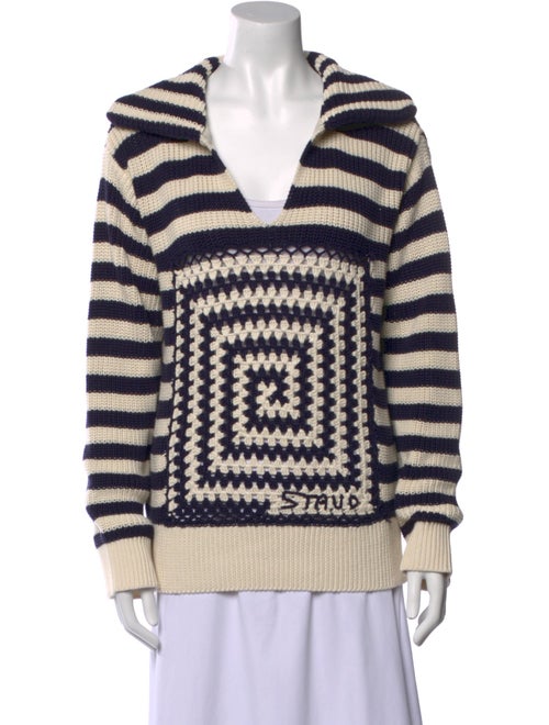 Staud Striped Open Front Sweater