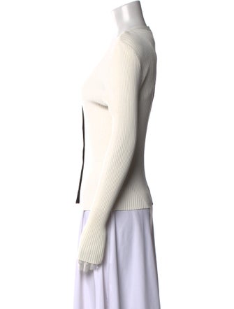 Staud Colorblock Pattern V-Neck Sweater