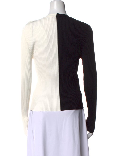 Staud Colorblock Pattern V-Neck Sweater