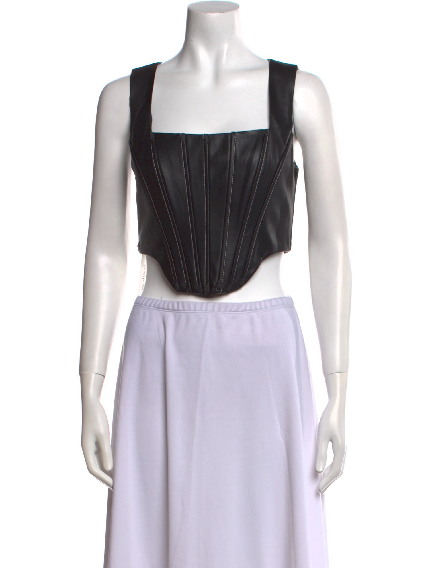 Staud Square Neckline Sleeveless Crop Top