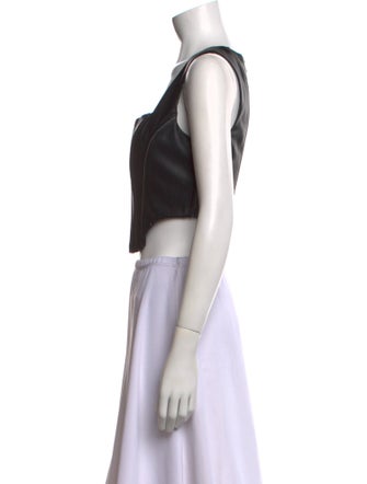 Staud Square Neckline Sleeveless Crop Top