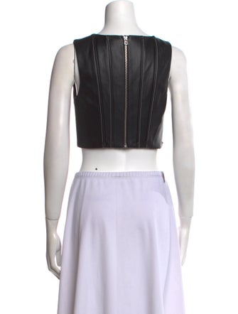 Staud Square Neckline Sleeveless Crop Top