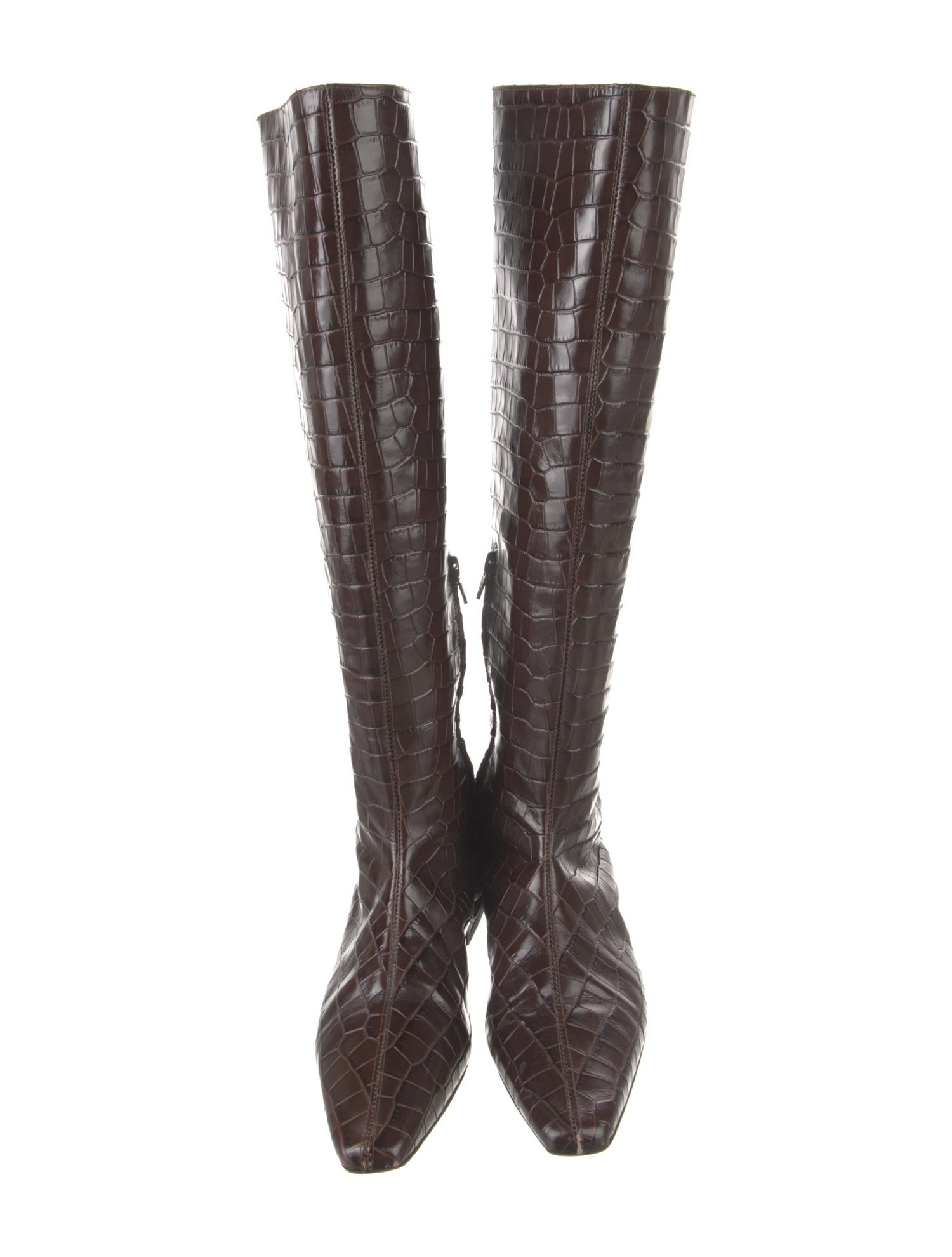 Staud Leather Patterned Riding Boots