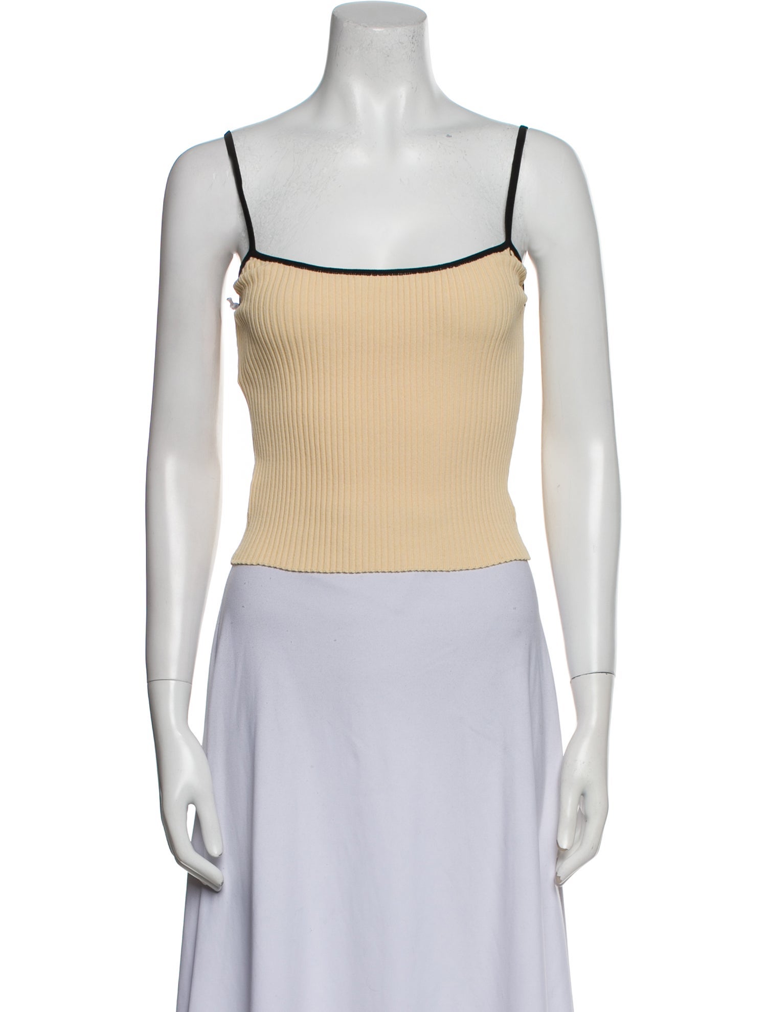 Staud Square Neckline Sleeveless Crop Top