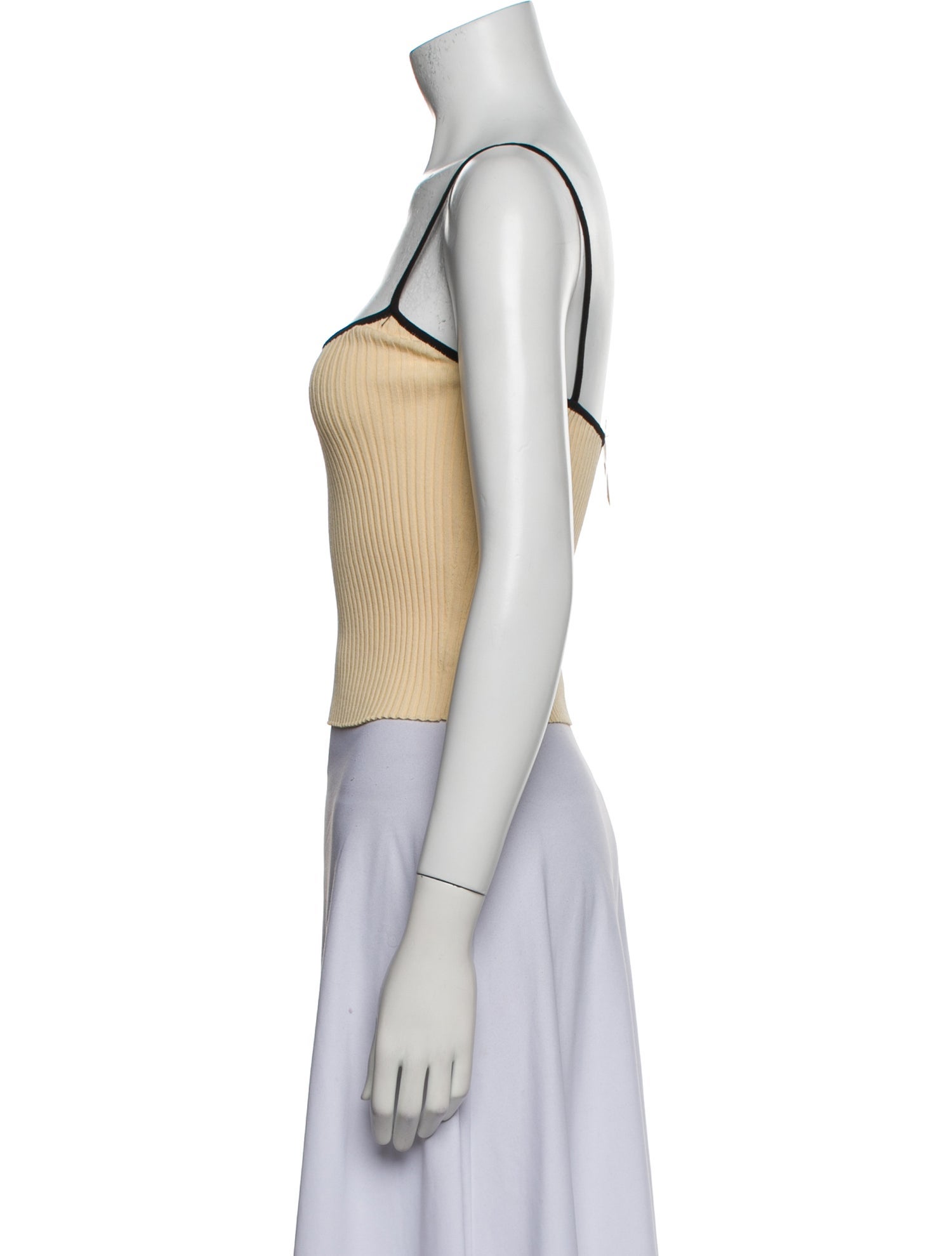 Staud Square Neckline Sleeveless Crop Top