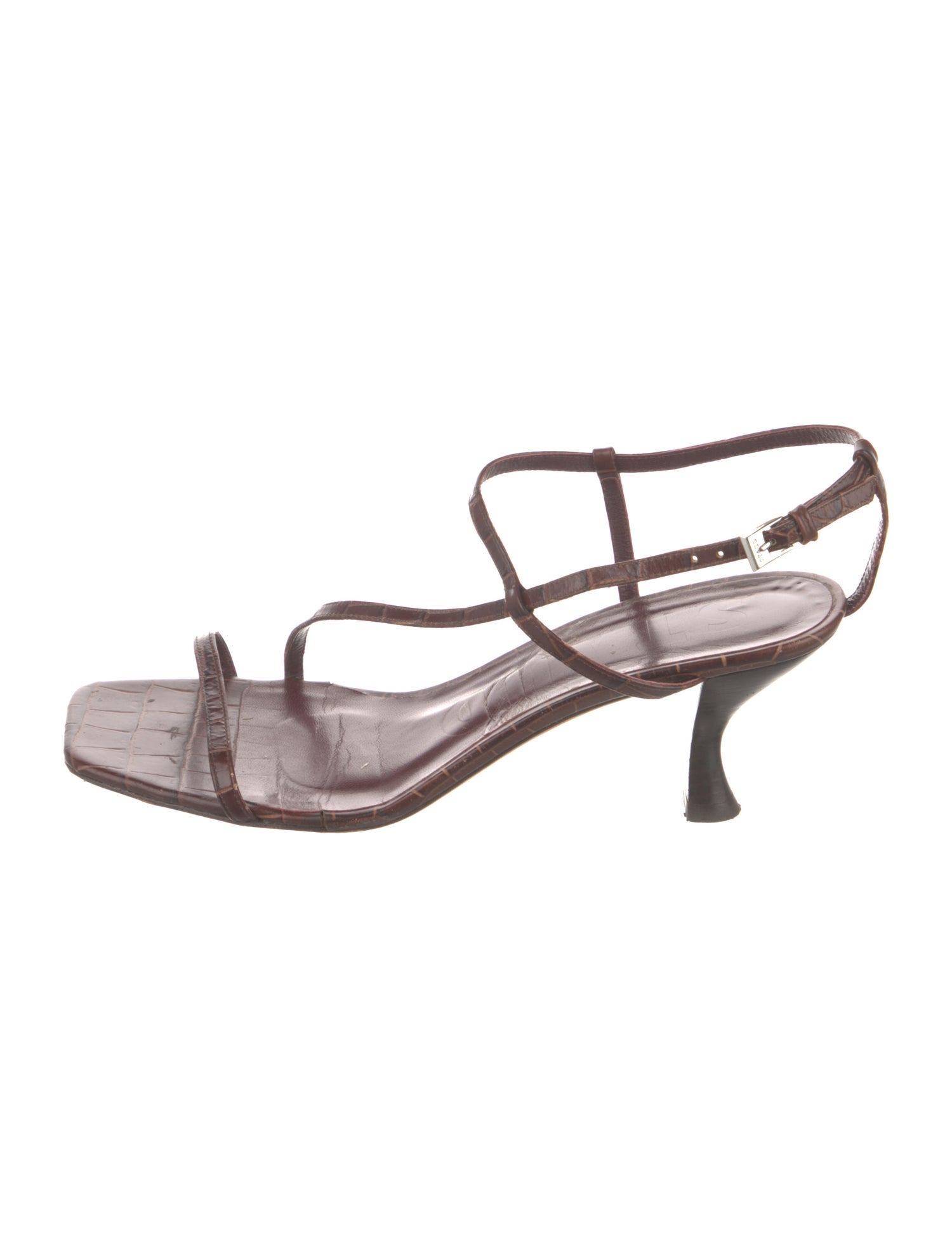 Staud Embossed Leather Slingback Sandals