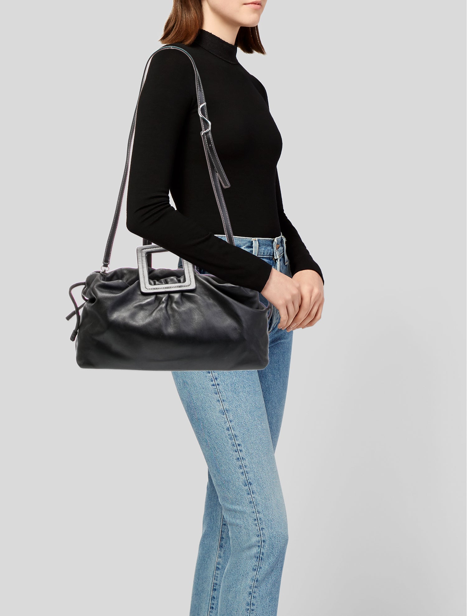 Staud Leather Top Handle Bag