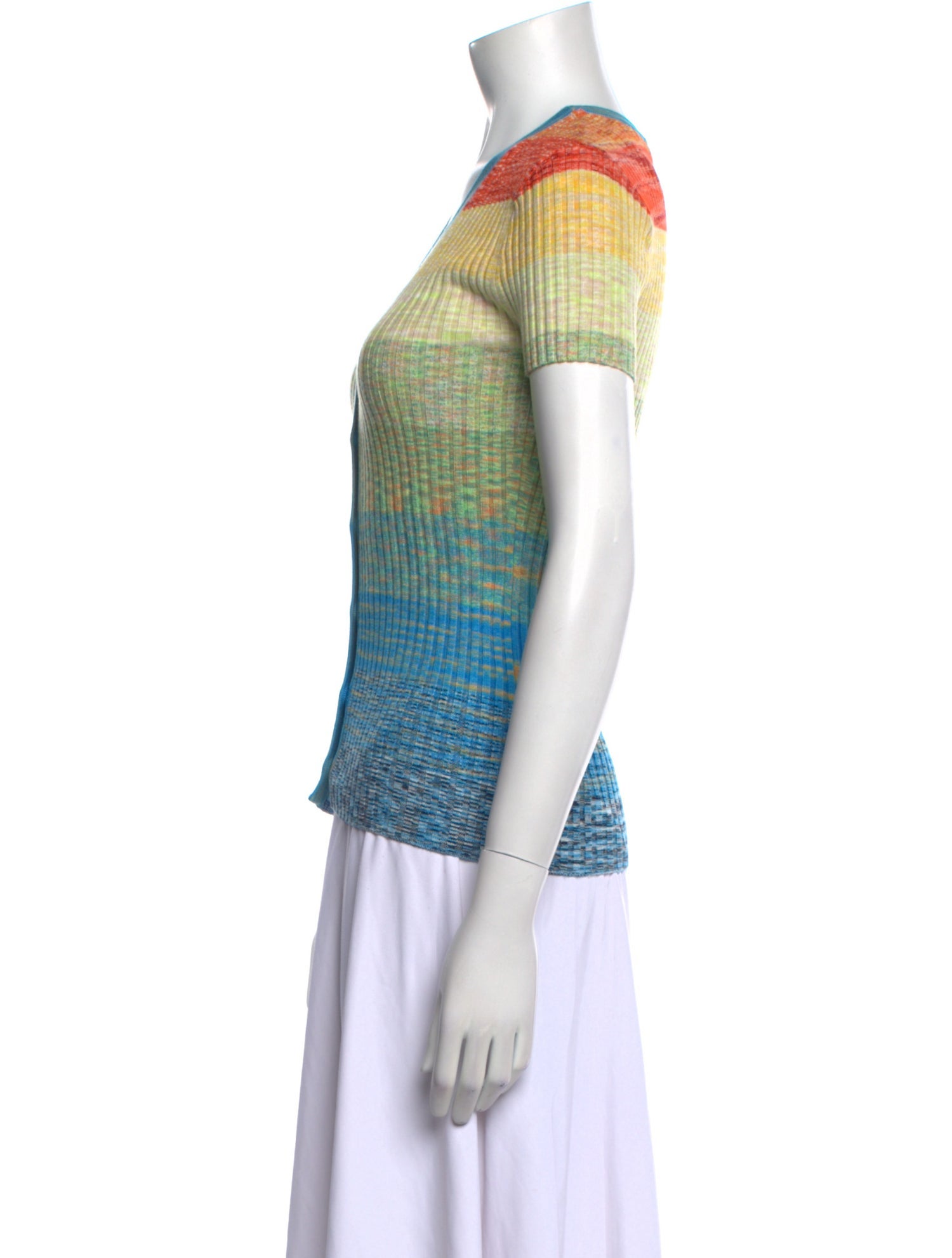 Staud Printed V-Neck Top