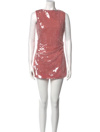 Staud Bateau Neckline Mini Dress