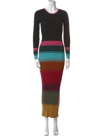 Staud Striped Long Dress