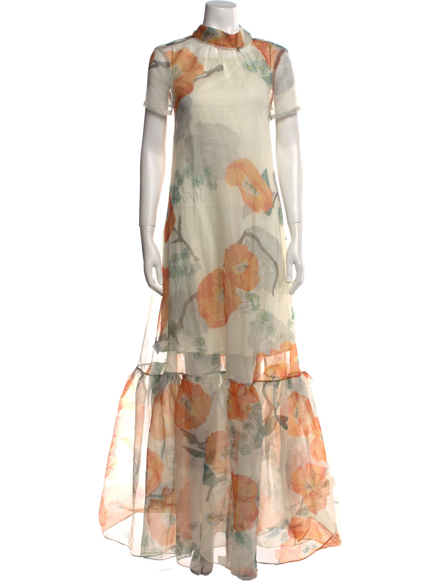 Staud Floral Print Long Dress
