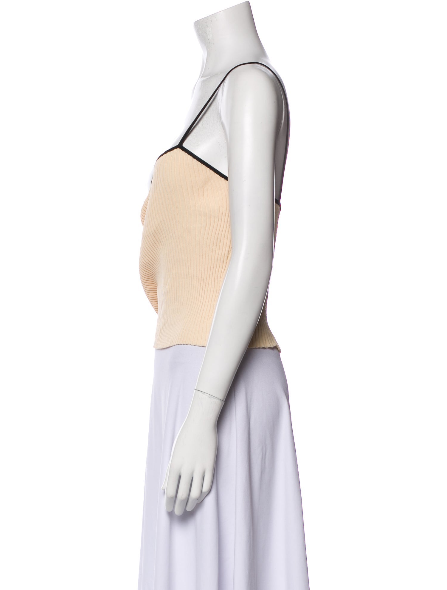 Staud Square Neckline Sleeveless Crop Top