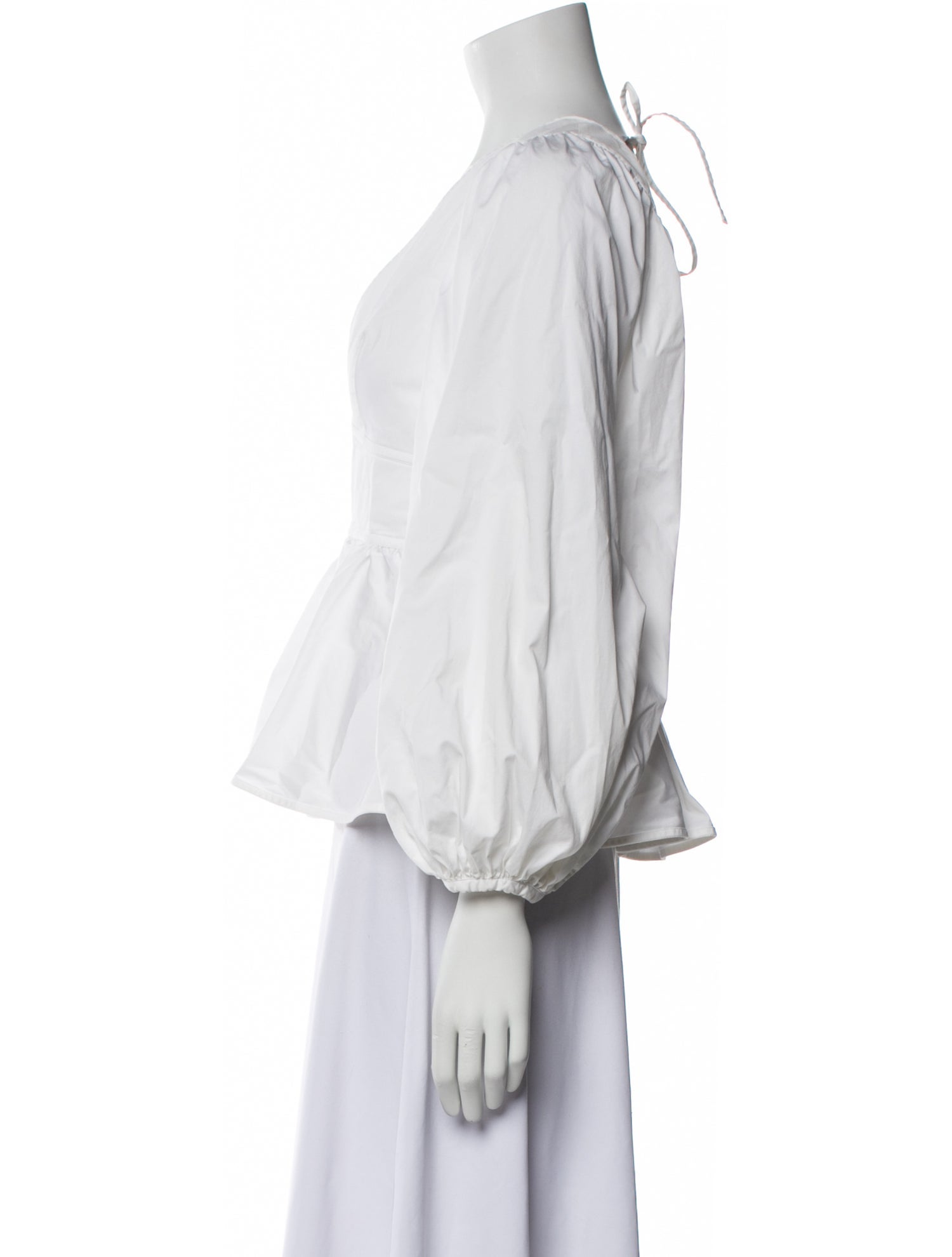 Staud V-Neck Three-Quarter Sleeve Blouse