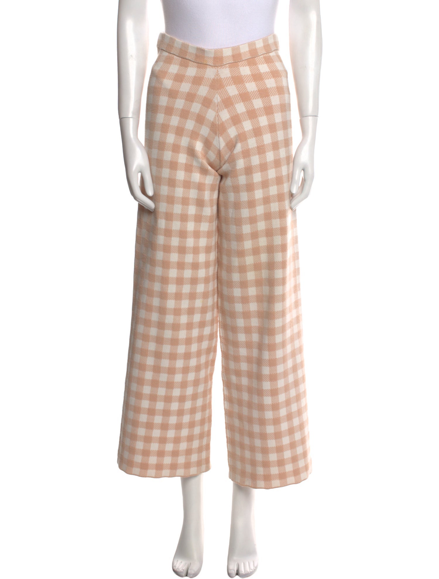 Staud Plaid Print Wide Leg Pants