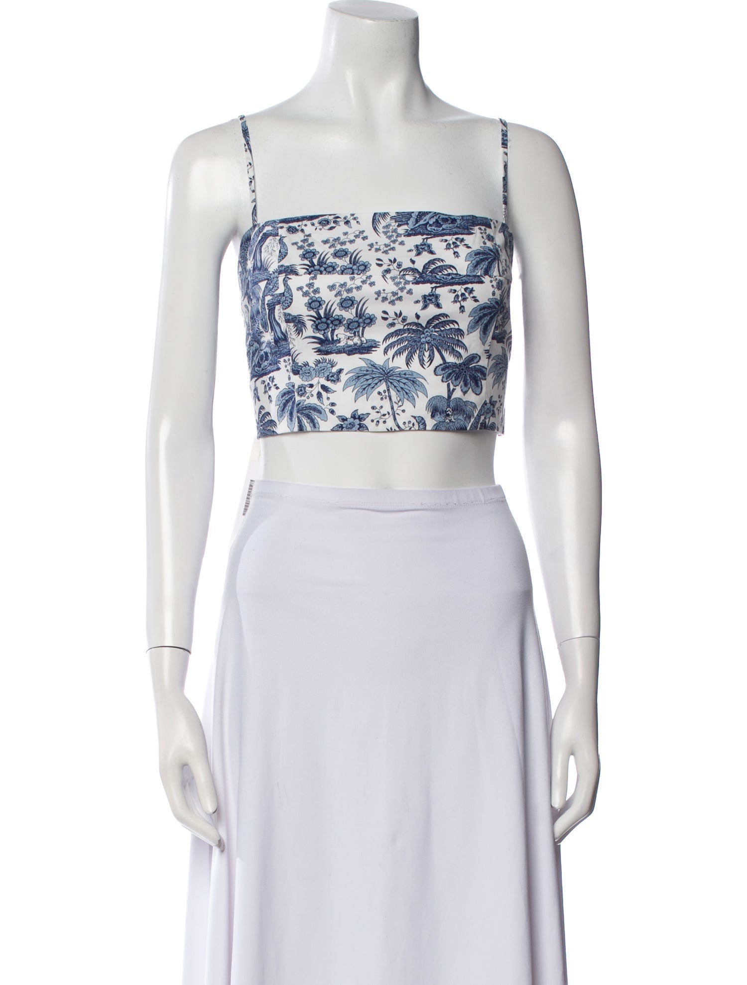 Staud Printed Square Neckline Crop Top w/ Tags