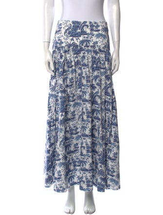 Staud Printed Midi Length Skirt