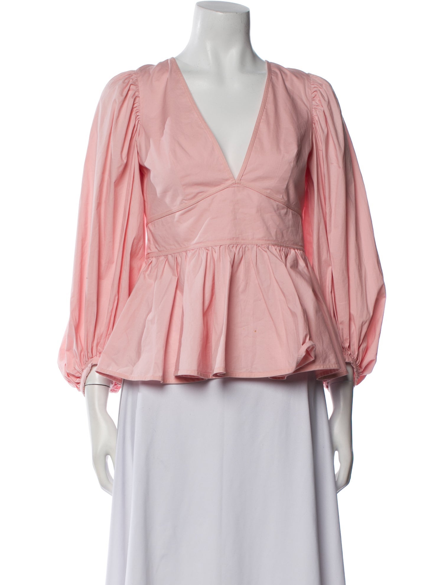 Staud V-Neck Three-Quarter Sleeve Blouse