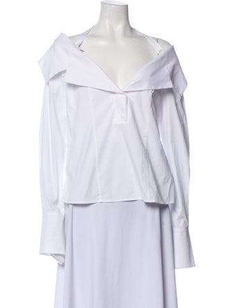 Staud V-Neck Long Sleeve Blouse