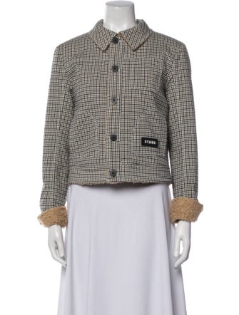 Staud Plaid Print Evening Jacket