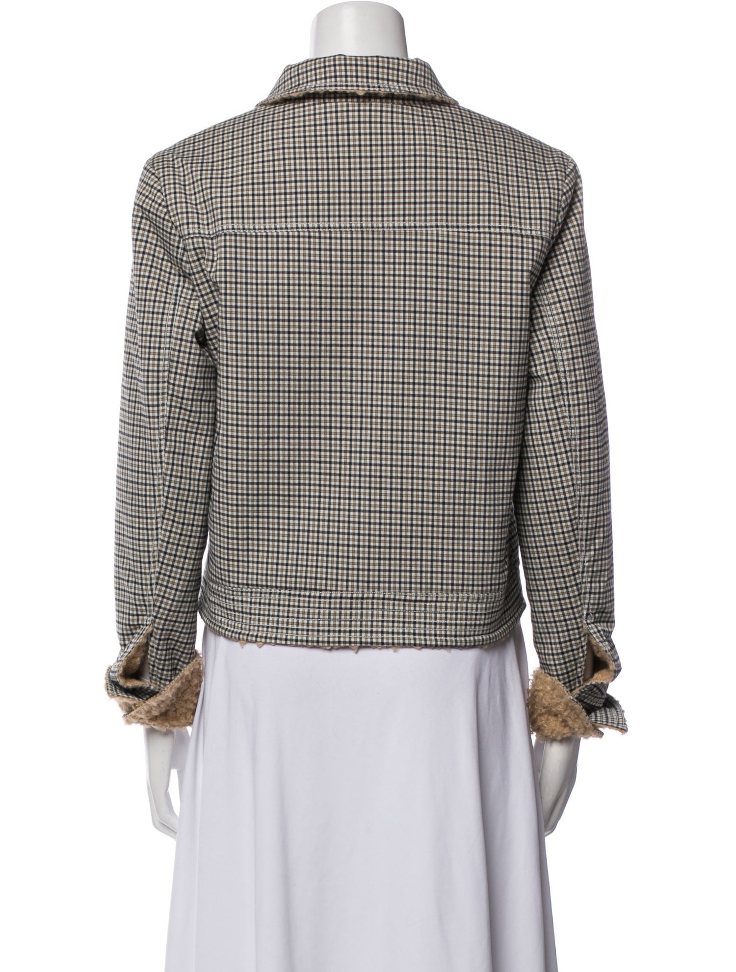 Staud Plaid Print Evening Jacket