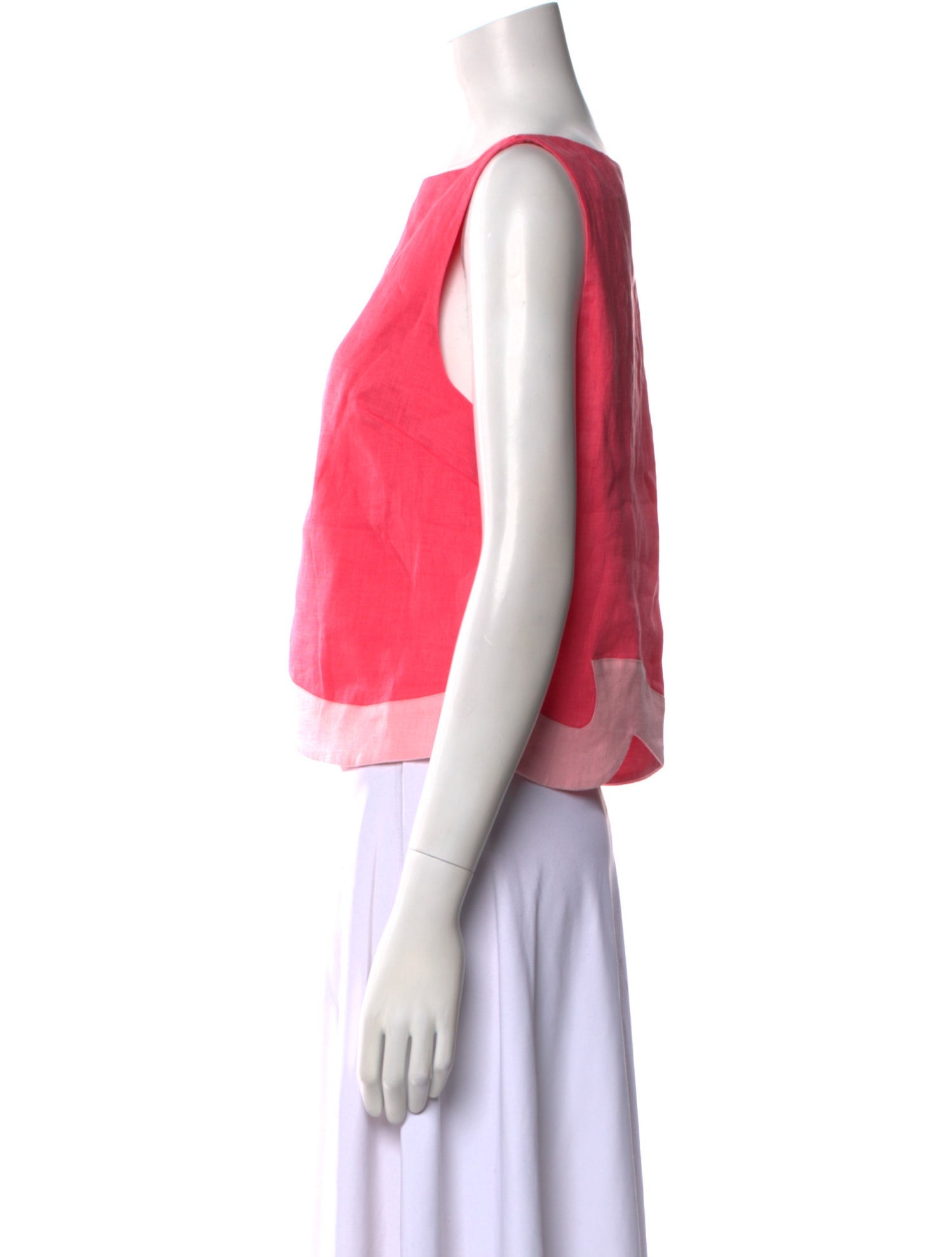 Staud Linen Bateau Neckline Crop Top