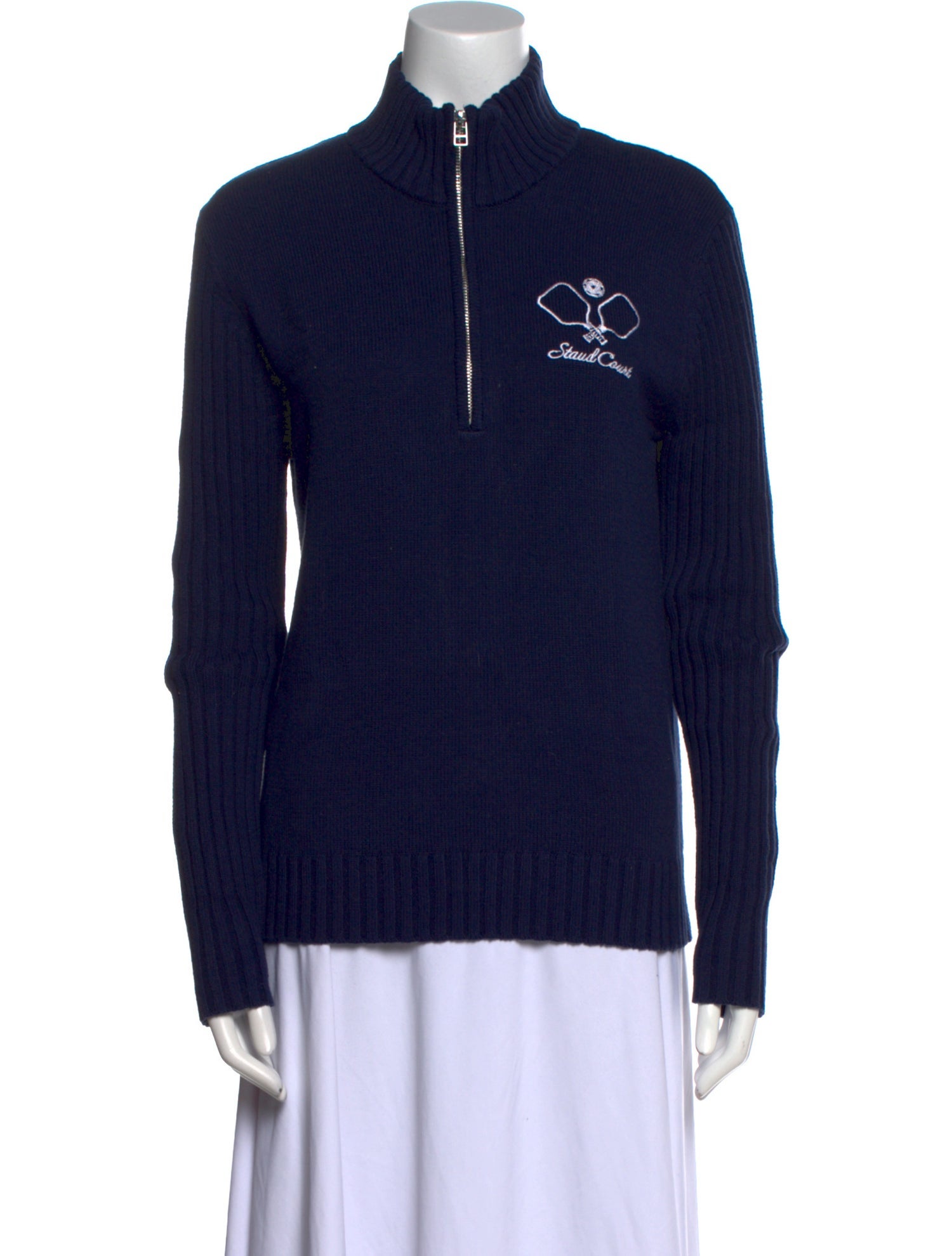 Staud Mock Neck Long Sleeve Sweatshirt