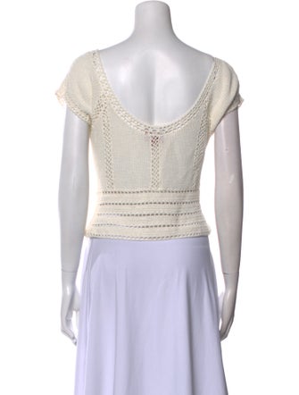 Staud Scoop Neck Short Sleeve Crop Top