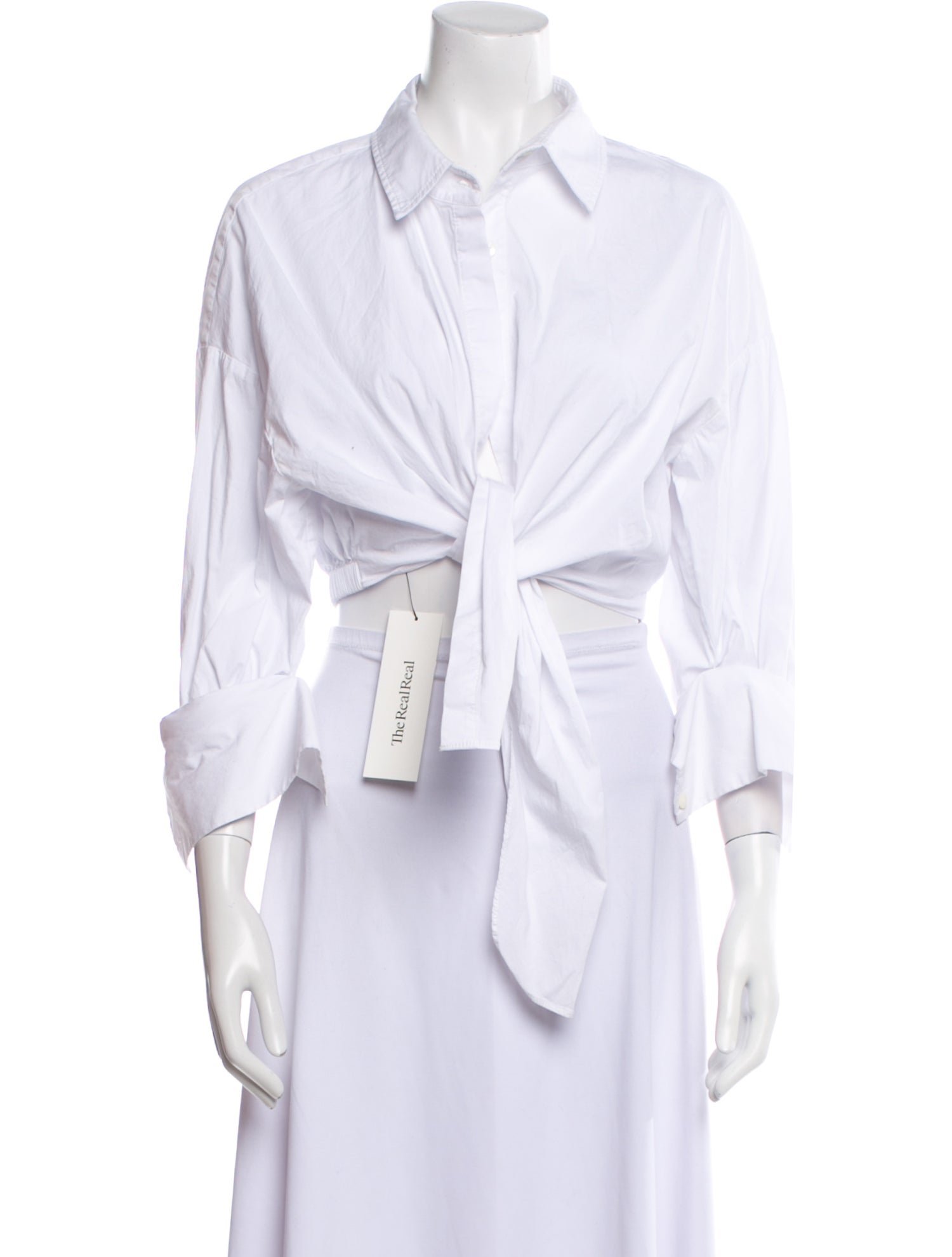 Staud Three-Quarter Sleeve Button-Up Top