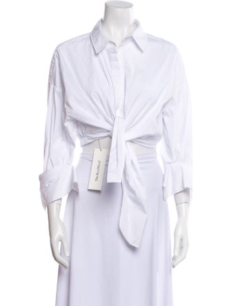 Staud Three-Quarter Sleeve Button-Up Top