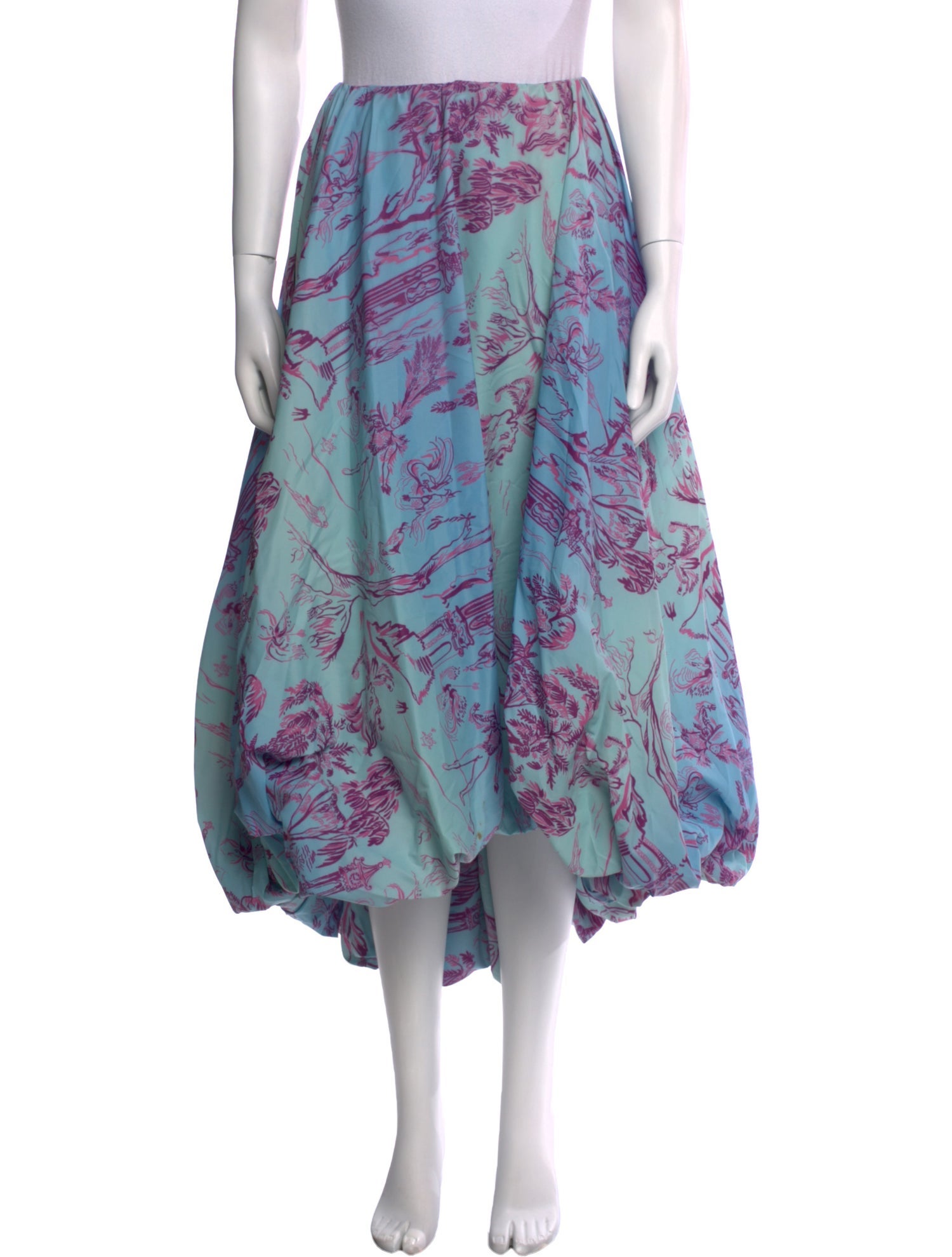 Staud Floral Print Midi Length Skirt