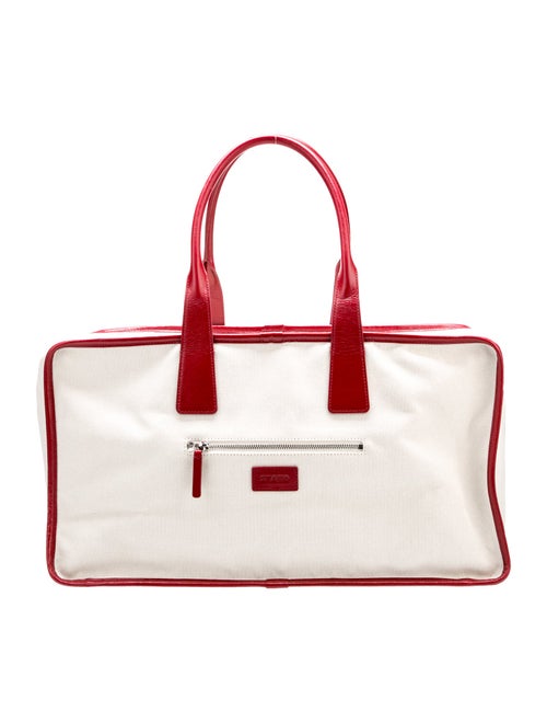 Staud Saffiano Leather Top Handle Bag