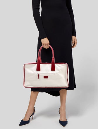 Staud Saffiano Leather Top Handle Bag