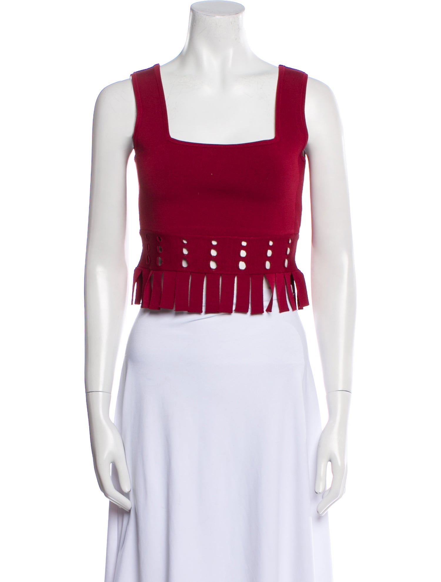Staud Square Neckline Sleeveless Crop Top