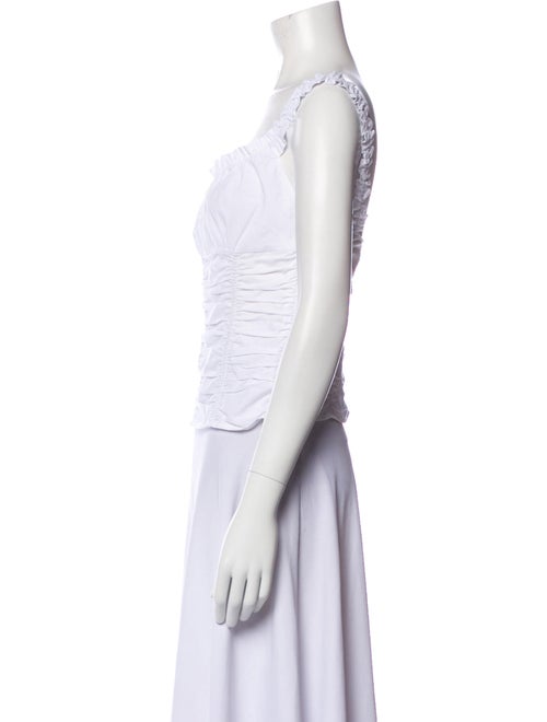 Staud Square Neckline Sleeveless Crop Top