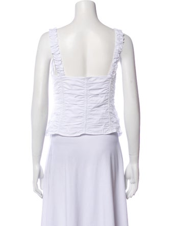 Staud Square Neckline Sleeveless Crop Top