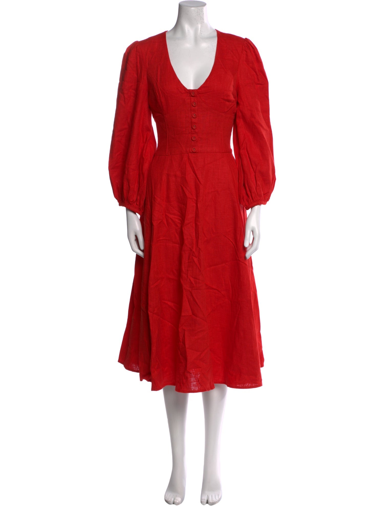 Staud Linen Midi Length Dress