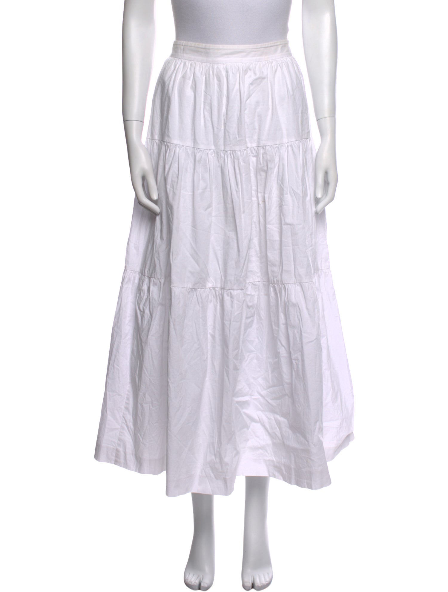 Staud Pleated Accents Midi Length Skirt