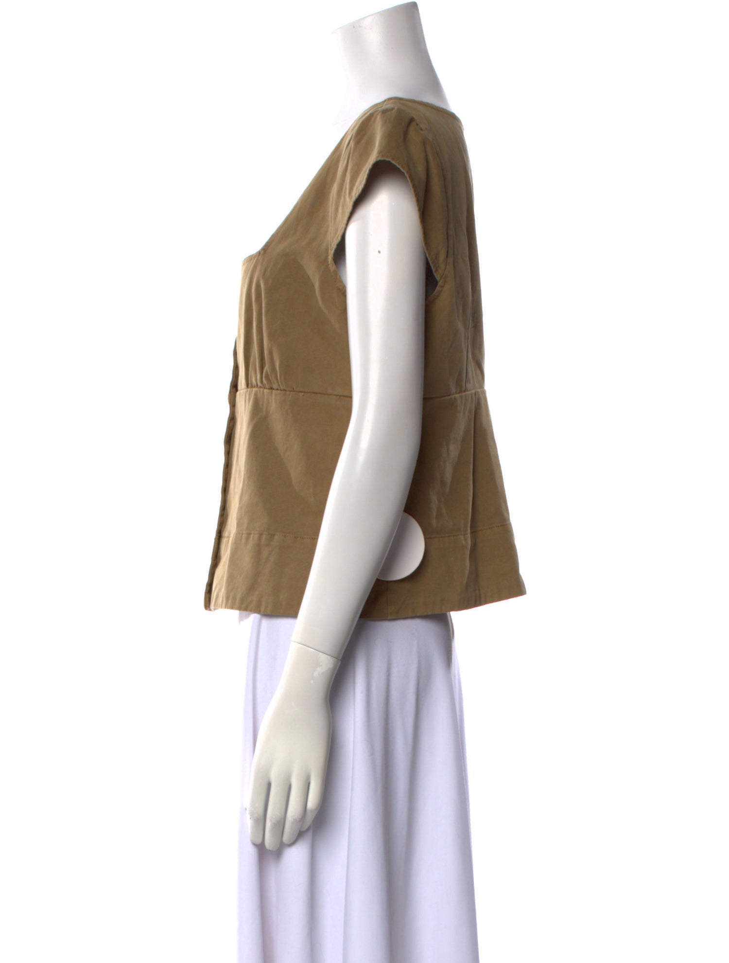 Staud Square Neckline Short Sleeve Crop Top