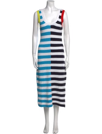 Staud Striped Midi Length Dress