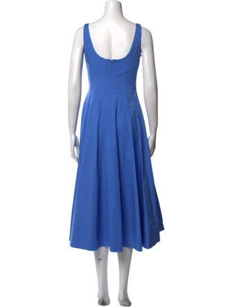 Staud Square Neckline Midi Length Dress