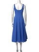 Staud Square Neckline Midi Length Dress