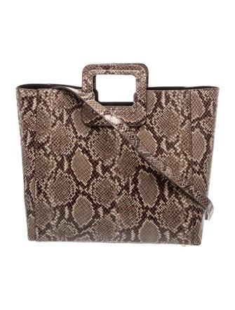 Staud Embossed Leather Top Handle Bag