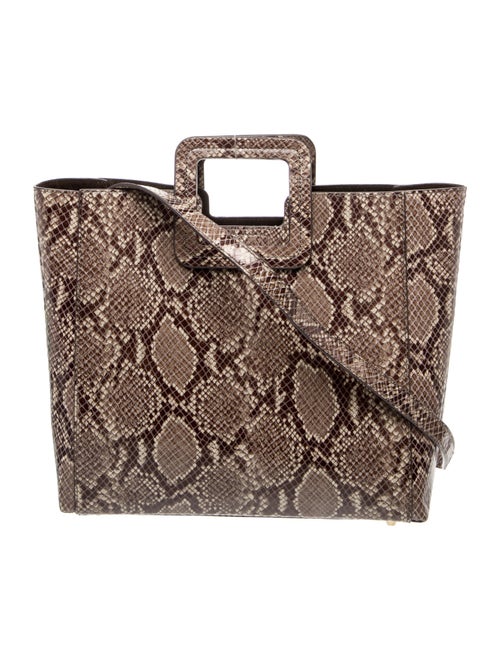 Staud Embossed Leather Top Handle Bag