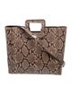 Staud Embossed Leather Top Handle Bag